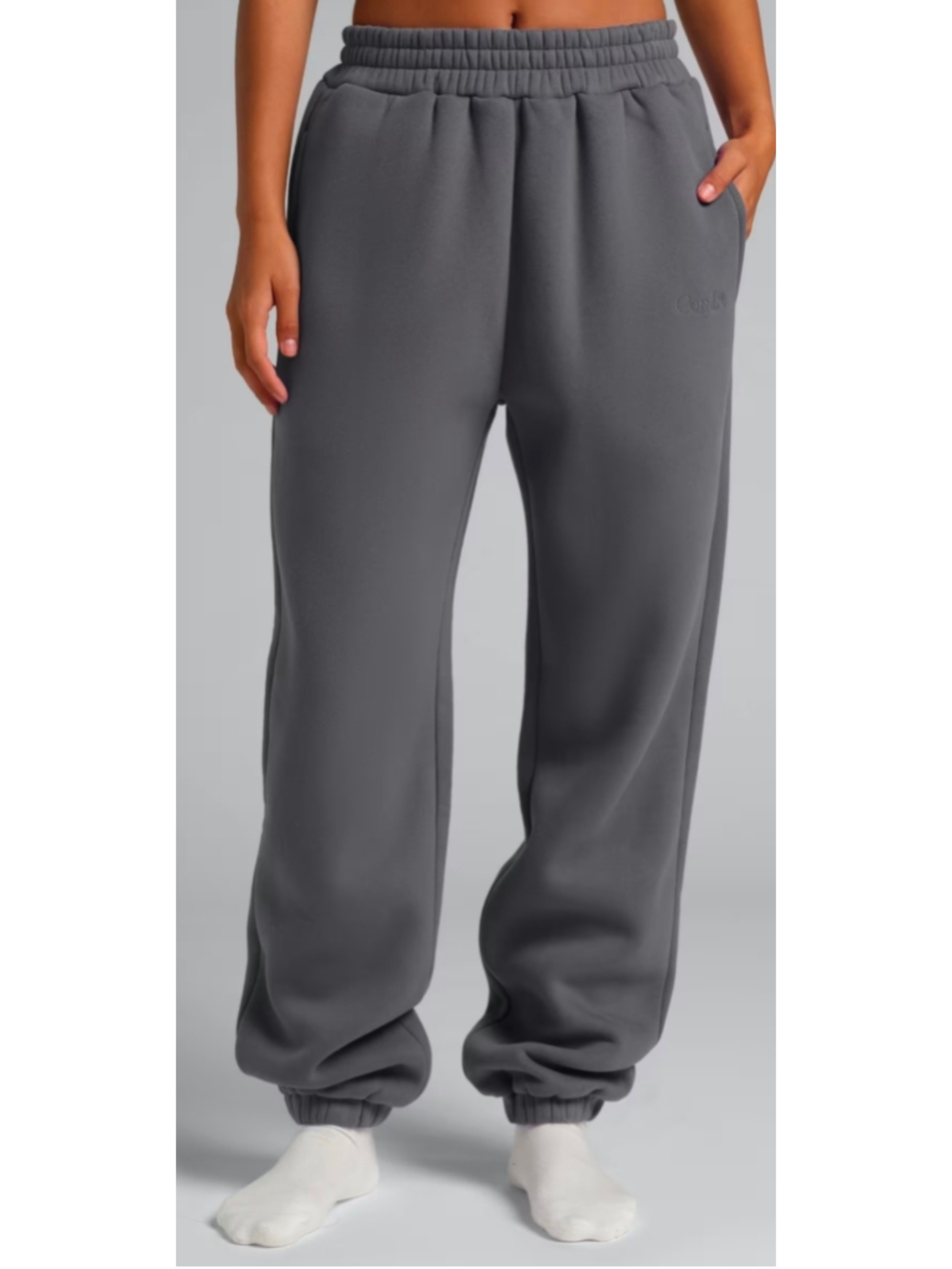 Comfrt Grey Oversized Jogger Sweatpants Elastic Cuff Size Large